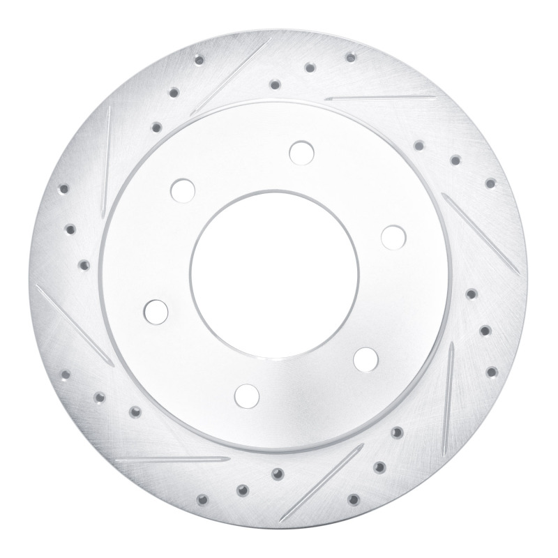 Ford Ranger Brake Rotor (1) - Rear Left - R1 Concepts - Drilled & Slotted - Silver - `19-`25